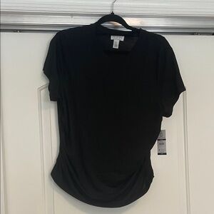 NWT Black Vergara black rouched top